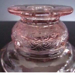 Vintage 1930 Federal Depression Glass Madrid Pink Taper Candle Holder